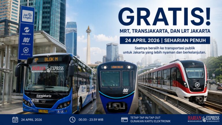 MRT, Transjakarta, dan LRT Jakarta Gratis Seharian Besok! 24 April 2026