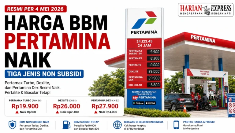 Pertamina Naikkan Harga Tiga Jenis BBM Non Subsidi, Berlaku Mulai 4 Mei 2026