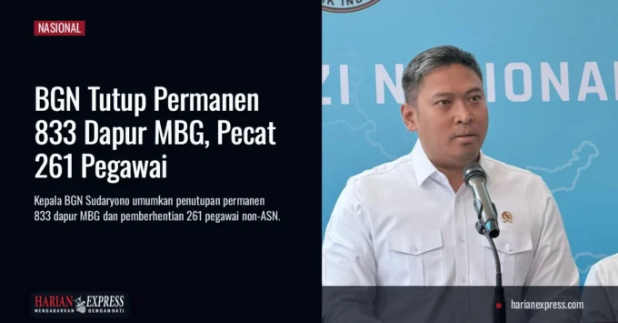 BGN Tutup Permanen 833 Dapur MBG, Pecat 261 Pegawai