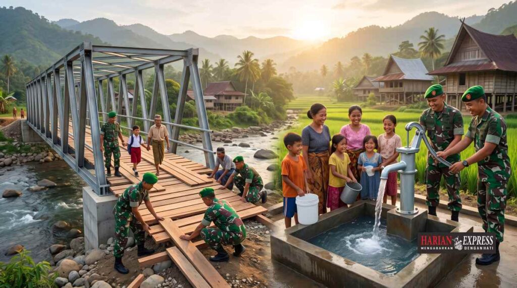 TNI AD Gelar Bakti Nyata di Nias: Bangun Jembatan Garuda, Sumur Bor, dan Rehabilitasi Infrastruktur