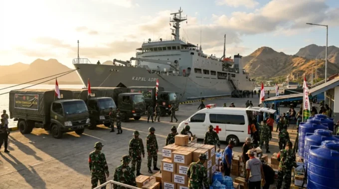 Kapal ADRI 92 TNI AD Dikerahkan dalam Operasi Kemanusiaan Penanganan Bencana NTT
