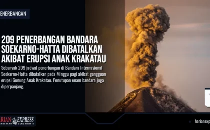 209 Penerbangan Bandara Soekarno-Hatta Dibatalkan Akibat Erupsi Anak Krakatau