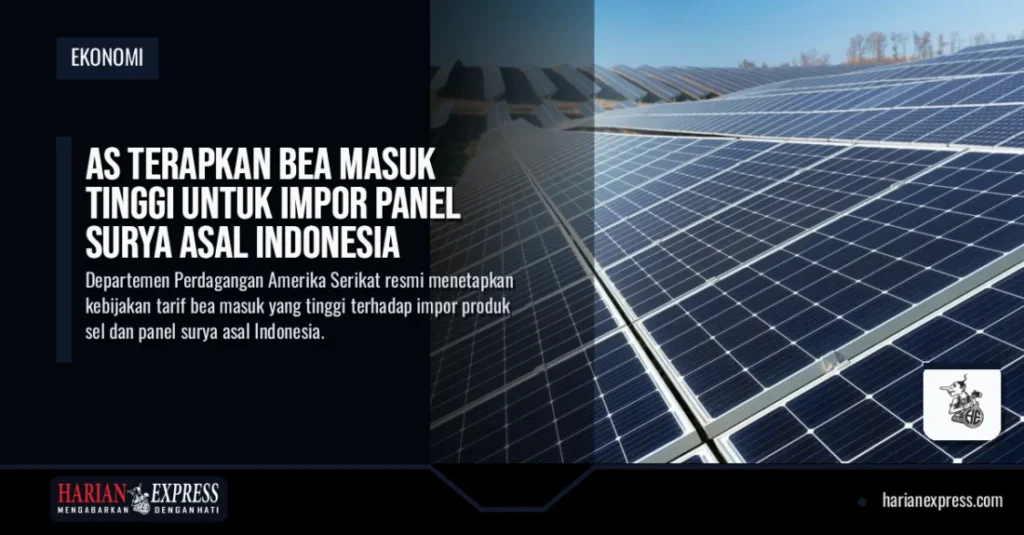 AS Terapkan Bea Masuk Tinggi untuk Impor Panel Surya Asal Indonesia