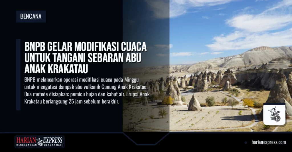 BNPB Gelar Modifikasi Cuaca untuk Tangani Sebaran Abu Anak Krakatau