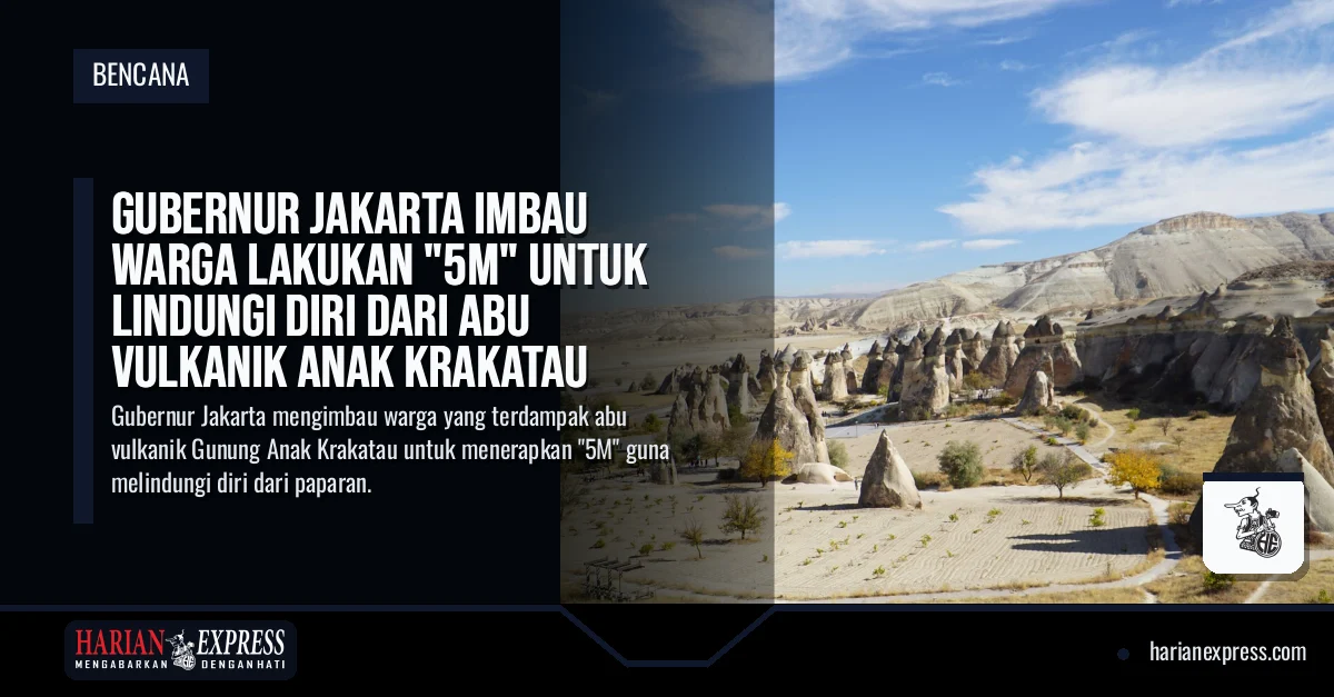 Gubernur Jakarta Imbau Warga Lakukan “5M” untuk Lindungi Diri dari Abu Vulkanik Anak Krakatau