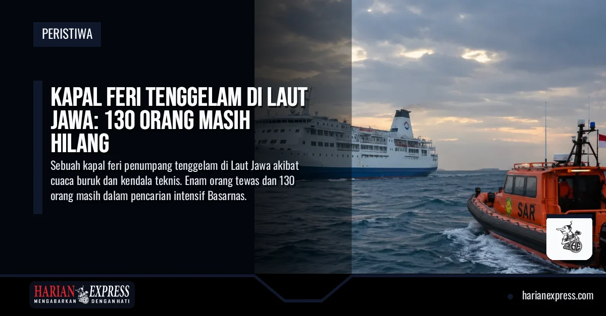 Kapal Feri Tenggelam di Laut Jawa: 130 Orang Masih Hilang